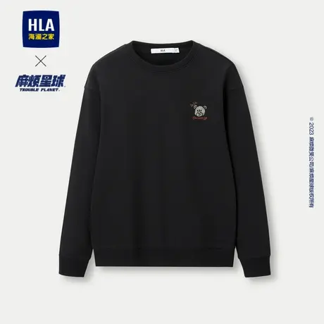 HLA/海澜之家麻烦星球联名系列卫衣男23秋季新款毛圈布印花长袖男商品大图