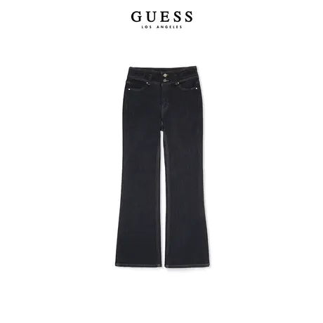 GUESS 女士复古修身微喇阔腿裤时尚喇叭裤-YN3D0157商品大图