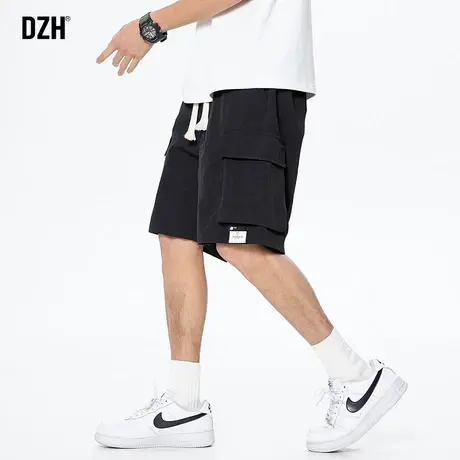 男士黑色休闲短裤男夏季薄款机能风工装裤潮牌宽松五分运动速干裤商品大图