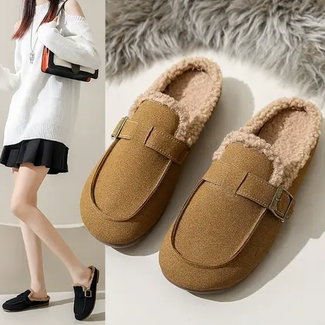 穆勒拖鞋博肯勃肯鞋2023新款雪地靴女款冬季棉鞋女冬厚底加绒加厚商品大图