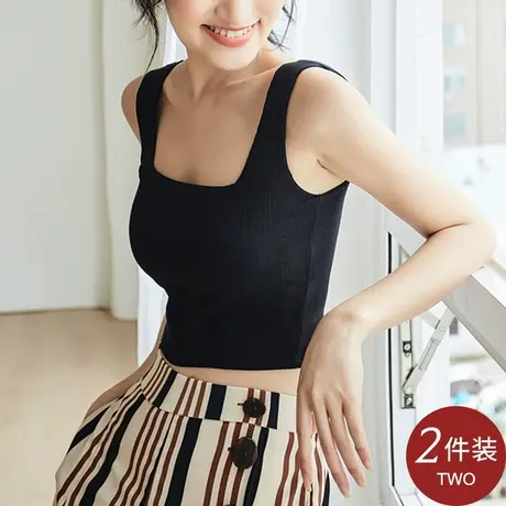 吊带背心女带胸垫bra一体式内衣文胸白色外穿内搭美背打底抹裹胸商品大图