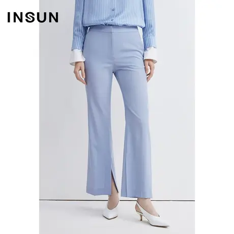 INSUN恩裳春季微喇开衩轻西装裤图片