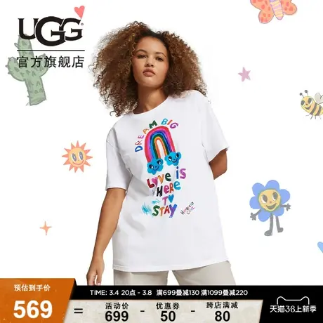 UGG春季新款男女同款休闲舒适圆领流行印花短袖T恤 1154392图片