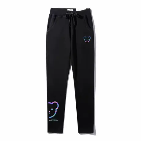 运动裤女2023秋季新款卫衣长裤子针织休闲男女情侣装韩版黑色长裤商品大图