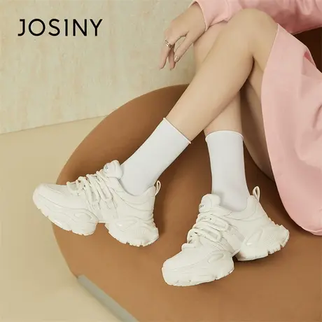 Josiny/卓诗尼厚底老爹鞋2024新款春季舒适轻便休闲运动小白鞋子商品大图