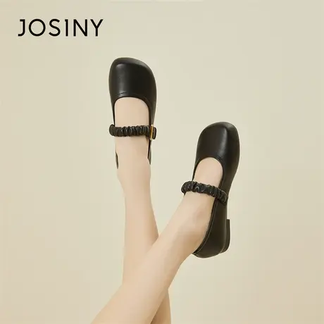 Josiny/卓诗尼平底玛丽珍鞋女春2024新款超火气质小皮鞋法式单鞋商品大图