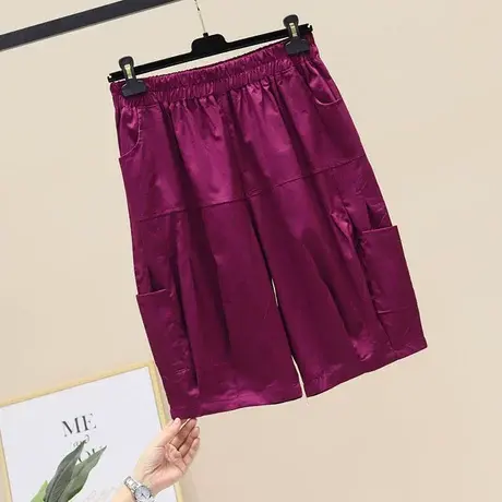 棉质工装裤女宽松大码休闲裤女夏薄款五分裤2023年夏季复古短裤潮商品大图