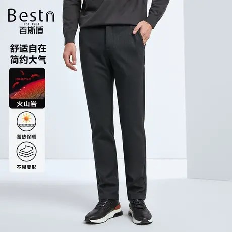 [火岩绒]百斯盾男士休闲裤2023秋冬新款加厚保暖直筒显瘦舒适长裤商品大图