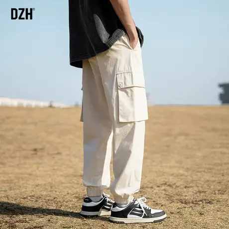 男士日系工装裤子男款夏季九分束脚休闲裤男裤2023新款薄款运动裤商品大图