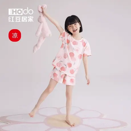红豆【凉凉衣】儿童睡衣女童夏季薄款纯棉圆领短袖套装亲子居家服图片