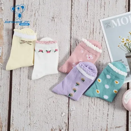 L2【五对装】真维斯女童组合装袜子 春秋季儿童可爱大中童中筒袜商品大图