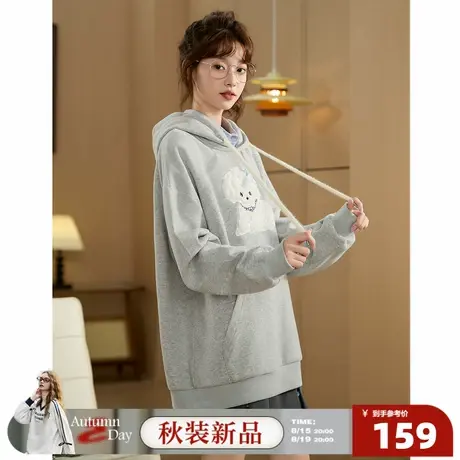 8.15/20点 上新唐狮2025年秋季新款灰色卫衣女韩立体卷毛狗狗宽松商品大图