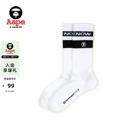 Aape旗舰店配饰字母提花撞色条纹中筒袜5135XXP商品大图