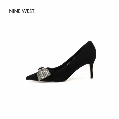 Nine West/玖熙2025年秋季新款蝴蝶结高跟鞋女细跟尖头水钻单鞋女商品大图