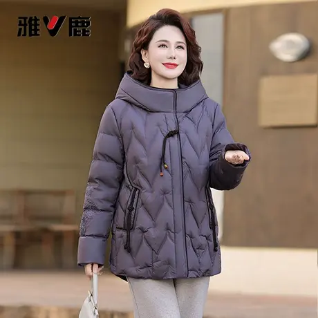 雅鹿2025秋冬新款休闲时尚羽绒服女款妈妈气质保暖90鸭绒正品商品大图