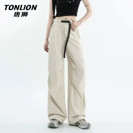 唐狮官方伞兵工装裤女款2026新款夏季薄款户外运动登山阔腿裤子VB图片