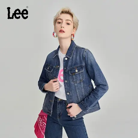 Lee商场同款23秋冬新品标准版中蓝色女牛仔夹克外套LWT0067085PN图片