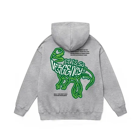 学生连帽卫衣欧美嘻哈街头潮牌hiphop炸街灰色中性风全棉外套男女商品大图