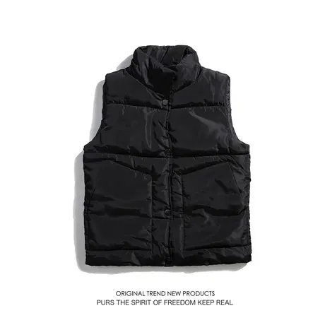 马甲男士秋冬季坎肩2022新款休闲工装外穿加厚羽绒棉保暖马夹背心商品大图