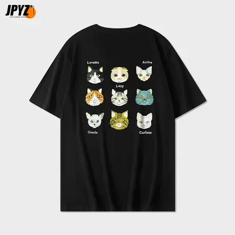 男士t恤短袖宽松半袖纯棉潮流牌夏季男生国风刺绣五分袖纯棉体恤商品大图