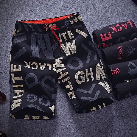 短裤男士夏季2025个性宽松潮流花裤子五分裤夏装休闲中裤男沙滩裤商品大图