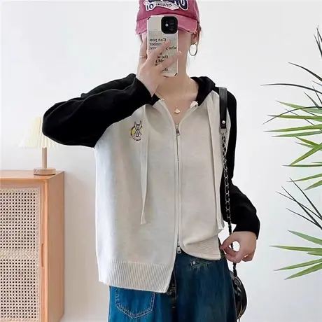 今年流行开衫毛衣女外套宽松针织衫女装秋季2023新款设计感上衣女商品大图