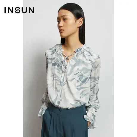 INSUN恩裳秋季晕染直身廓形衬衫商品大图