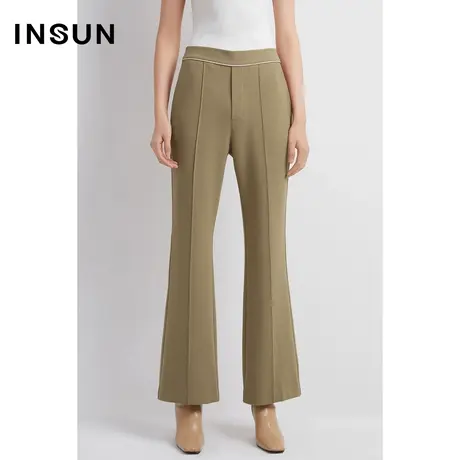 INSUN恩裳线上专选秋季垂顺显瘦显高微喇西装裤商品大图