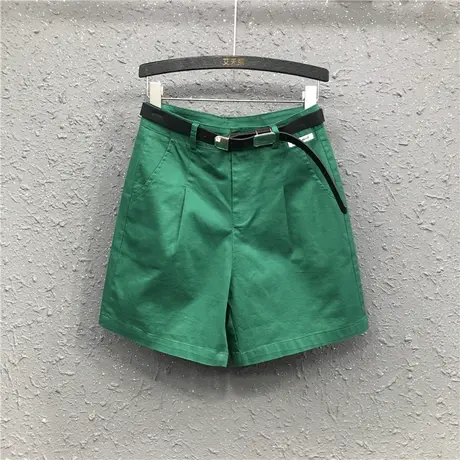 高腰休闲简约百搭五分裤中裤女夏季新款欧货宽松显瘦韩版阔腿热裤图片