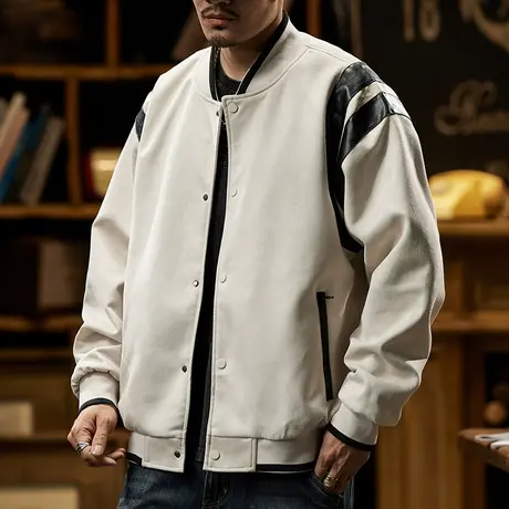 美式夹克男士潮流上新秋冬百搭男装宽松舒适潮流保暖长袖外套男图片