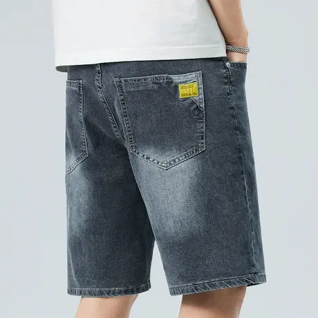 五分牛仔短裤男款夏季薄款休闲半截中裤子男士马裤夏款外穿大裤衩商品大图