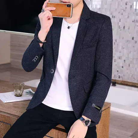 男士西装休闲韩版修身单上衣青年帅气春秋小西装学生西服外套潮流商品大图