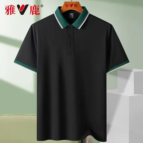 雅鹿polo衫男短袖夏季商务透气运动百搭半袖休闲男装速干翻领T恤图片