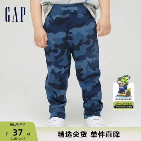 Gap男幼童春秋迷彩印花纯棉运动卫裤673732 洋气儿童装松紧长裤商品大图