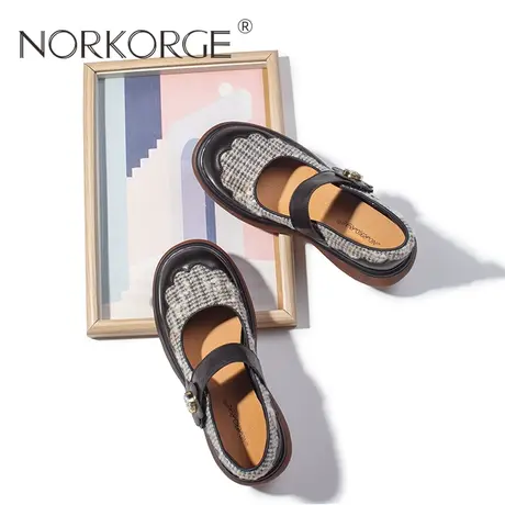 复古黑时装玛丽珍单鞋图片