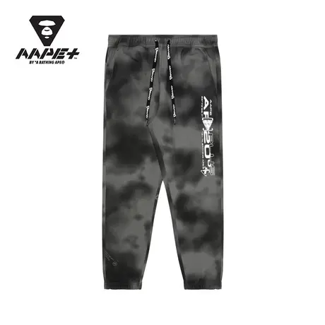 AAPE+运动男装秋冬字母印花扎染薄款抽绳休闲长裤6942XXJ商品大图