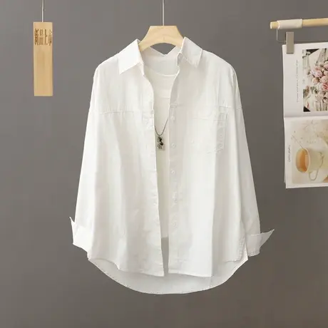2023年新款秋季白色衬衫外套春秋长袖上衣设计感小众衬衣女款开衫图片