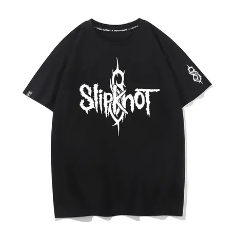 秀洛SLIPKNOT活结乐队短袖T恤男生宽松金属摇滚朋克印花纯棉半袖商品大图