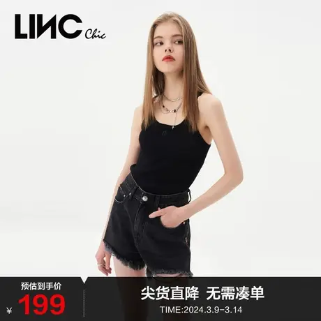 LINCCHIC金羽杰吊带背心女内搭可外穿U领针织背心无袖上衣女W342Y图片