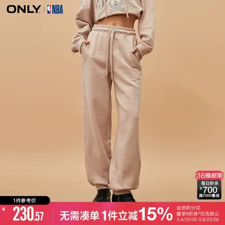 ONLY冬季NBA联名款刺绣高腰束脚长裤休闲裤女|12331D008商品大图