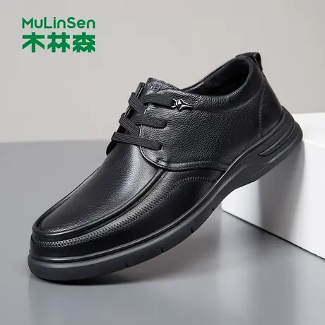 木林森头层牛皮男鞋中老年人男士皮鞋男款爸爸鞋休闲皮鞋男真皮软商品大图