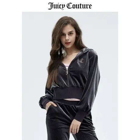 Juicy Couture橘滋外套女秋冬新款美式蝙蝠袖高腰显瘦天鹅绒夹克图片