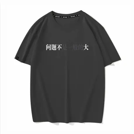 秀洛复古问题不是一般的大趣味幽默文字款宽松纯棉百搭T恤男女tee图片