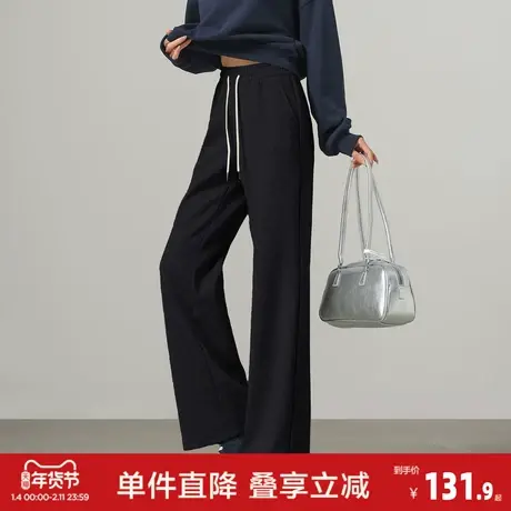 唐狮2026秋冬女华棉微喇裤时尚百搭简约高级感小个子显高显瘦商品大图