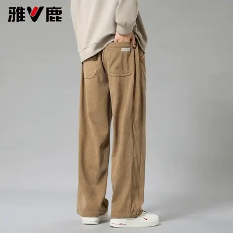 雅鹿2026春秋季新款重磅亲肤灯芯绒裤子男户外宽松休闲阔腿卫裤潮图片