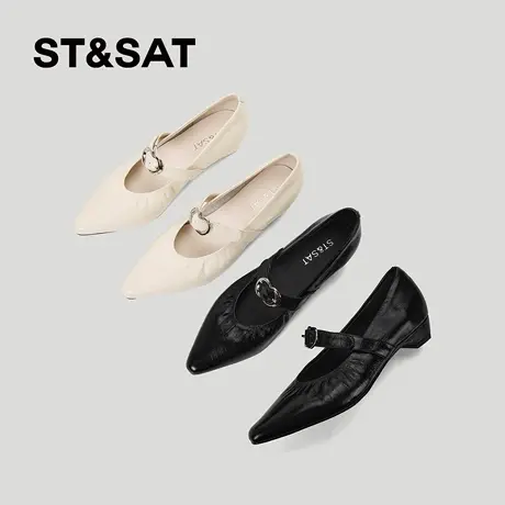 星期六玛丽珍鞋女2026新款巨好看法式一字扣尖头软底百搭舒适单鞋商品大图