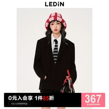 乐町设计感黑色西装外套女2023年秋季新款C1BAD1101图片