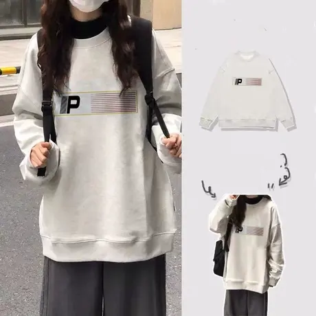 美式复古hiphop卫衣女2023春秋小个子高级感宽松oversize薄款外套商品大图