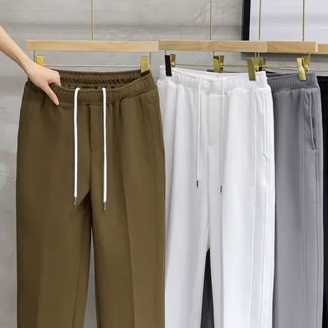 韩国潮牌轻熟风休闲运动卫裤春秋季男士休闲裤垂感直筒宽松裤子商品大图