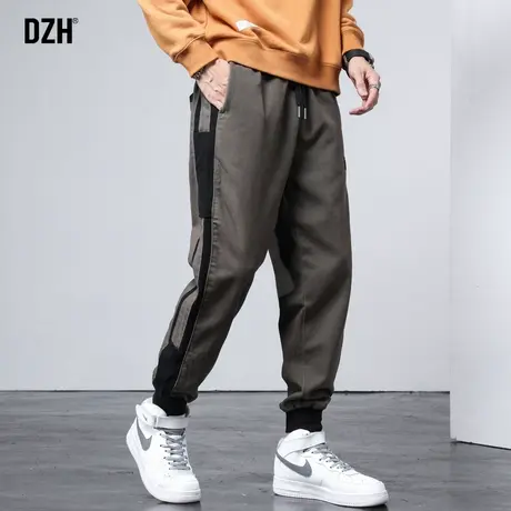 男士炸街痞帅拼接裤子男秋季2023新款爆款束脚裤潮牌男裤休闲长裤商品大图